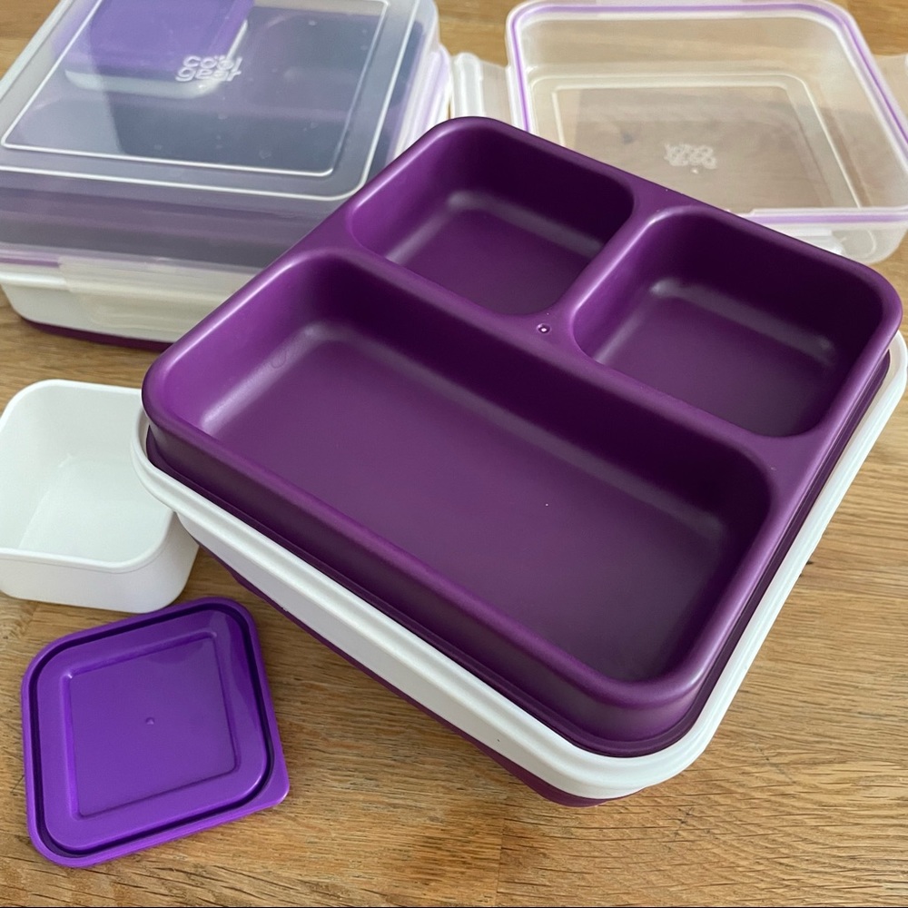 2-Pack Cool Gear Ez-Freeze Collapsible Bento Box Lunch Box Salad Container